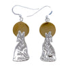 Native American Earrings - Navajo Howling Wolf 12K Gold Fill Dangle Earrings