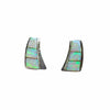 Native American Earrings - Navajo Inlaid Created Opal Sterling Silver Post Earrings - Native American