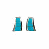 Native American Earrings - Navajo Inlaid Sleeping Beauty Turquoise Sterling Silver Post Earrings - Native American