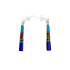 Native American Earrings - Navajo Lapis Muli-Stone Inlay Post Dangle Earrings - Rick Tolino - Native American