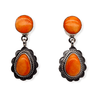 Native American Earrings - Navajo Orange Spiny Oyster Earrings