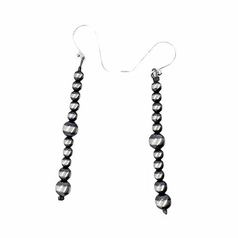 Image of Native American Earrings - Navajo Pearls Beaded Row Drop Dangle Earrings - Native American