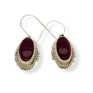Native American Earrings - Navajo Purple Spiny Oyster Hook Earrings