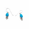 Native American Earrings - Navajo Sleeping Beauty Turquoise Teardrop Dainty Dangle Earrings- Shirley Henry - Native American