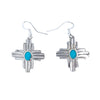 Native American Earrings - Navajo Sleeping Beauty Turquoise Zia Earrings - Native American