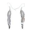 Native American Earrings - Navajo Small Feather Sterling Silver Dangle Earrings - Douglas Edsitty