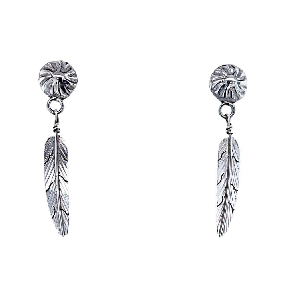 Feather sterling 2025 silver earrings
