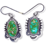 Native American Earrings - Navajo Sonoran Turquoise Oval Earrings - E. Spencer