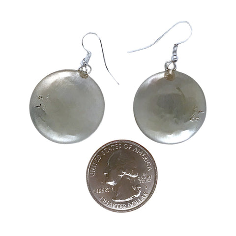 Image of Native American Earrings - Navajo Spider Oxidized Sterling Silver Earrings