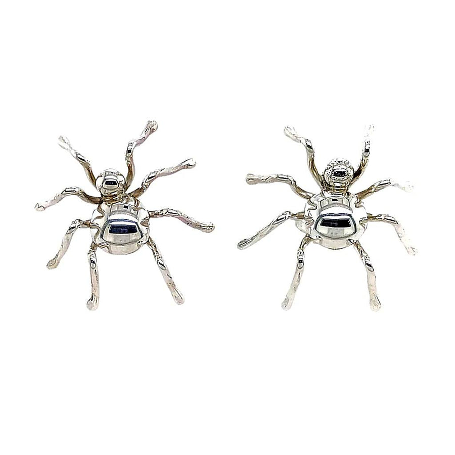 Native American Earrings - Navajo Spider Sterling Stud Earrings - Effie Spencer