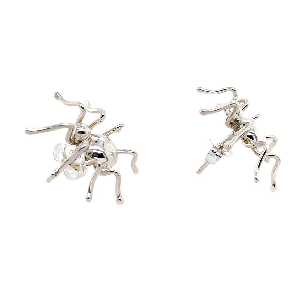 Native American Earrings - Navajo Spider Sterling Stud Earrings - Effie Spencer