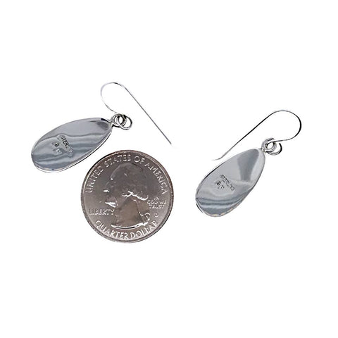 Image of Native American Earrings - Navajo Spiny Oyster Sterling Silver Dangle Earrings - Native American