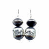 Native American Earrings - Navajo Stamped Sterling Silver Beaded Dangle Earrings - Native American