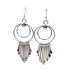 Native American Earrings - Navajo Sterling Silver Bead Chandelier Dangle Earrings - Native American