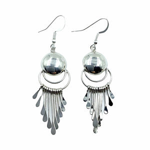 Native American Earrings - Navajo Sterling Silver Chandelier Dangle Earrings - Paula Armstrong - Native American