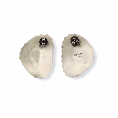 Image of Native American Earrings - Navajo Sterling Silver Drop White Buffalo Earrings