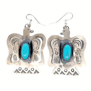 Native American Earrings - Navajo Thunder Bird  Turquoise Earrings
