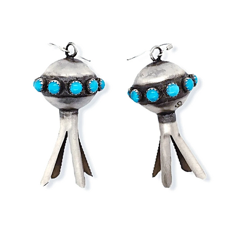 Image of Native American Earrings - Navajo Turquoise Blossom Earrings