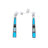 Native American Earrings - Navajo Turquoise Opal Onyx Inlay Earrings - Rick Tolino - Native American