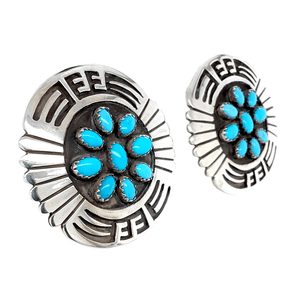 Native American Earrings - Navajo Turquoise Sleeping Beauty Turquoise Post Earrings