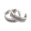 Native American Earrings - Navajo Twisted Sterling Silver Small Hoop Earrings