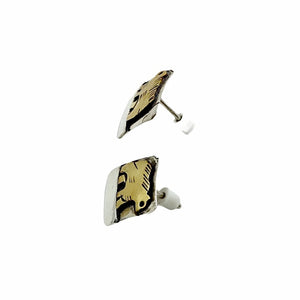 Native American Earrings - Original Tommy Singer 12K Gold Fill Engraved Sterling Silver Post Earrings - Navajo - Native American