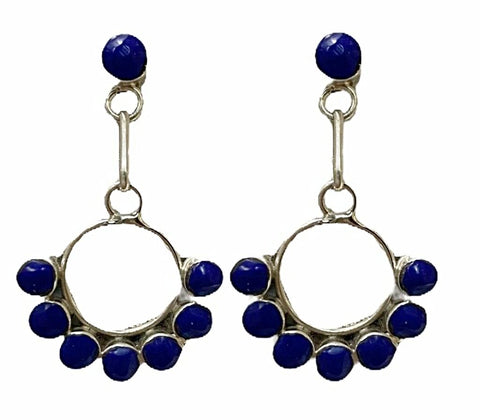 Image of Native American Earrings - Zuni Lapis Lazuli Earrings