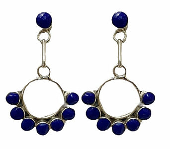 Native American Earrings - Zuni Lapis Lazuli Earrings