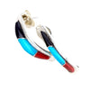 Native American Earrings - Zuni Multi-Stone Sterling Post Earrings