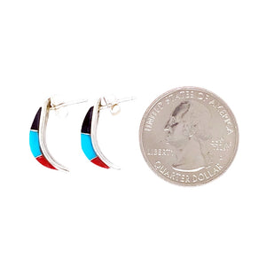 Native American Earrings - Zuni Multi-Stone Sterling Post Earrings