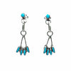 Native American Earrings - Zuni Sleeping Beauty Turquoise Needle-Point Sterling Dangle Post Earrings - Native American