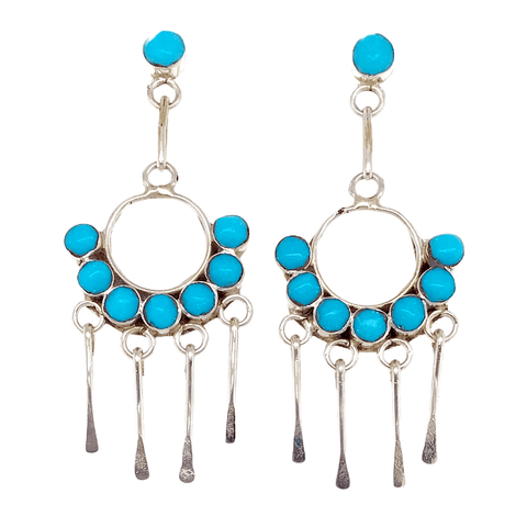 Image of Native American Earrings - Zuni Turquoise Dangle Earrings