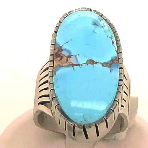 Image of SOLD Large Navajo Golden Hills Turquoise Ring