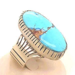SOLD Large Navajo Golden Hills Turquoise Ring