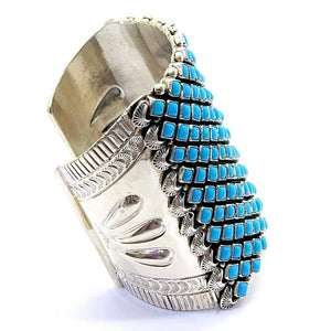 SOLD Large Navajo Sleeping Beauty Turquoise B.racelet By Alice Lister