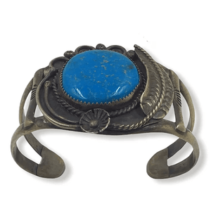 Sold Navajo Kingman Turquoise Pawn Bracelet - Native American