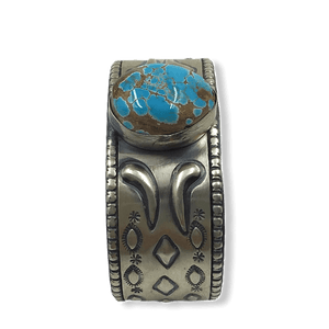 Sold Navajo Blue Royston Turquoise Traditional Style B.racelet - Native American