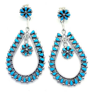 Handmade Petit Point Turquoise Earrings By Tricia Leekity