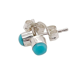Native American Jewelry - Zuni Sleeping Beauty Turquoise Stud Earrings Dot