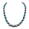 Native American Necklaces - 18.5 Inch Navajo Pearls Graduated Turquoise Necklace - Multi-Size Beads- Native American