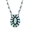 Native American Necklaces - Navajo Dry Creek Turquoise Cluster Chain Necklace - Native American