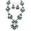 Native American Necklaces - Navajo Dry Creek Turquoise Cluster Design Necklace & Earrings Set - Kathleen Chavez - Native American