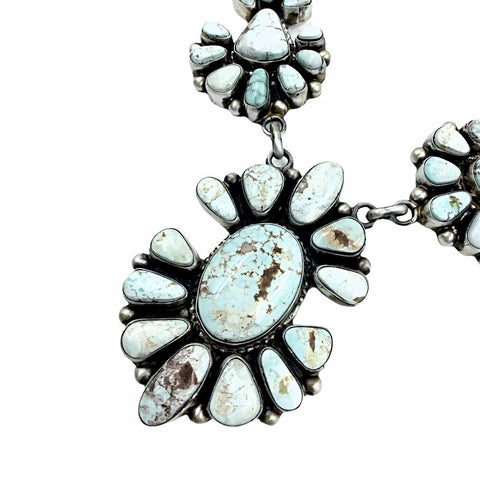 Image of Native American Necklaces - Navajo Dry Creek Turquoise Cluster Design Necklace & Earrings Set - Kathleen Chavez - Native American