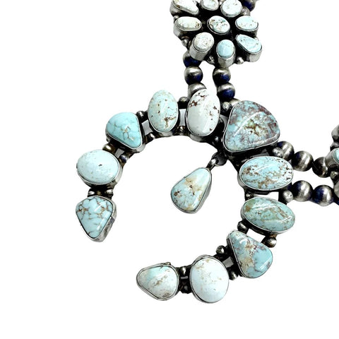 Image of Native American Necklaces - Navajo Dry Creek Turquoise Clusters Naja Dangle Necklace Set - Ella Peters - Native American