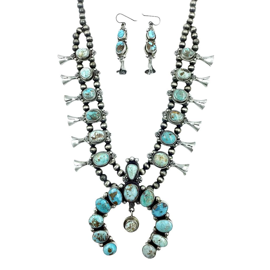 Dry Creek Turquoise Squash Blossom Necklace