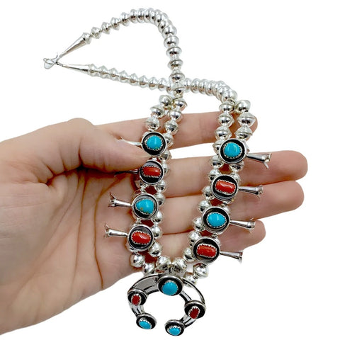 Red coral 2025 squash blossom necklace