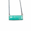 Native American Necklaces - Navajo Vibrant Royston Turquoise Oxidized Sterling Silver Bar Necklace - Kee-J - Native American