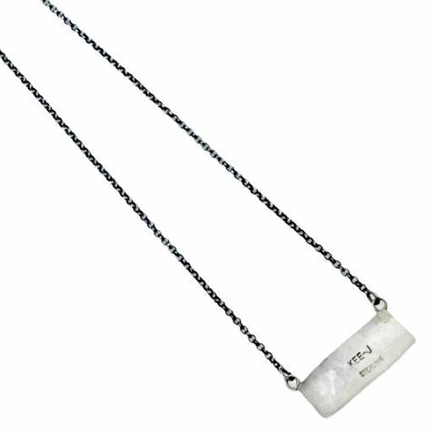 Image of Native American Necklaces - Navajo Vibrant Royston Turquoise Oxidized Sterling Silver Bar Necklace - Kee-J - Native American