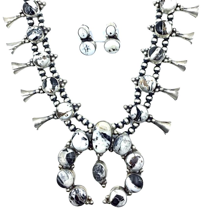 White buffalo 2025 squash blossom necklace