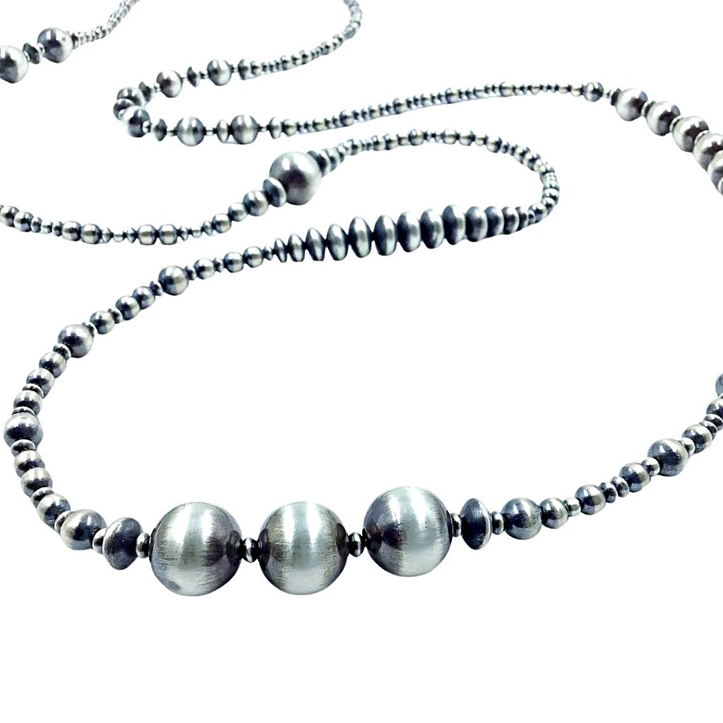 60 Inch Multi Size Bead Navajo Pearls Necklace Native American